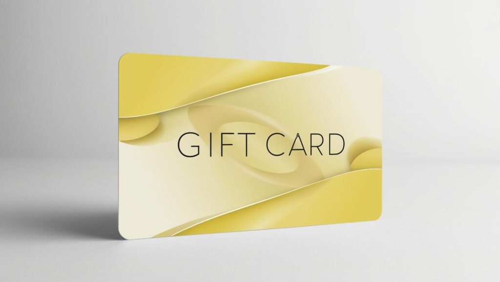 A gift card, golden color image.